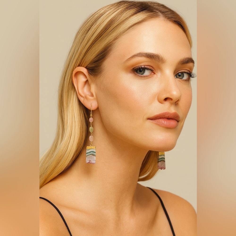 Amethyst Stalactites Slice Earrings!